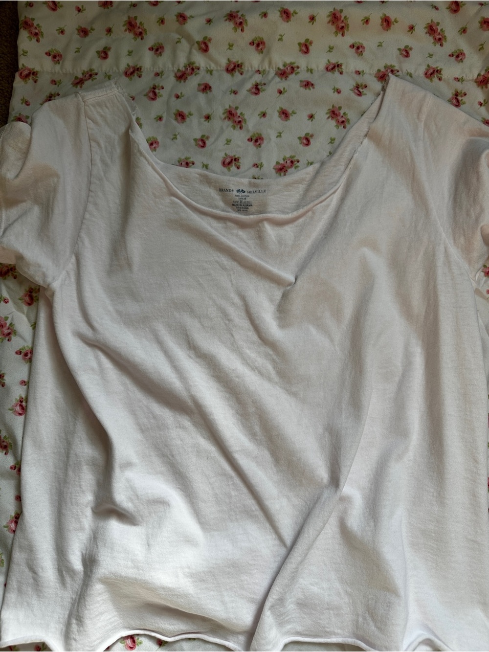 Brandy Melville Light Pink Robyn off the shoulder Tee